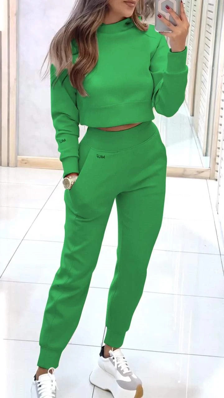 Conjunto outono feminino com gola alta