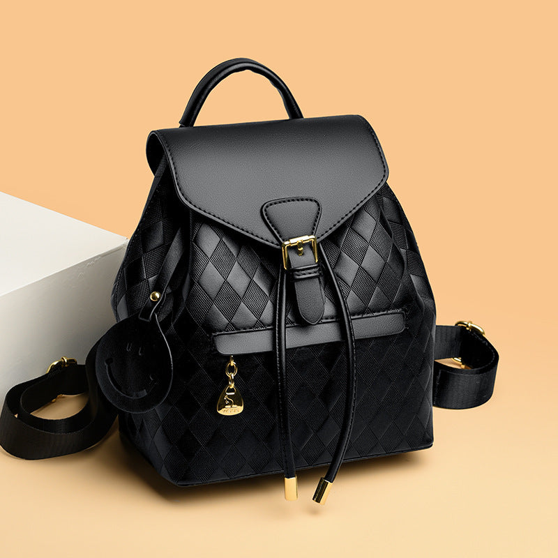 Mochila feminina de couro, casual e versátil