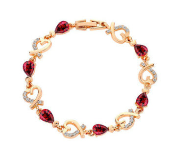 Pulseira de coração com strass