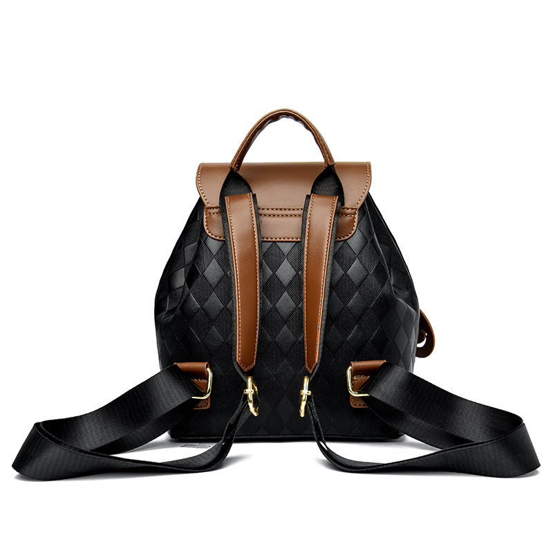 Mochila feminina de couro, casual e versátil