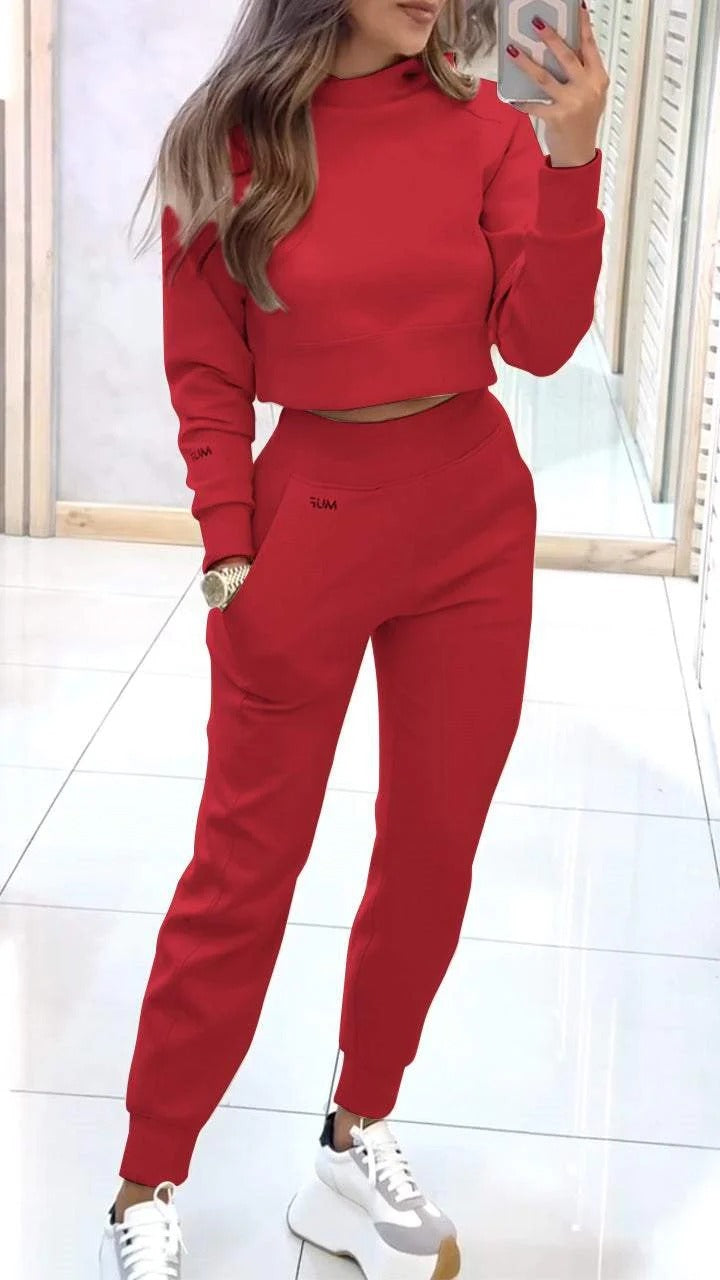 Conjunto outono feminino com gola alta
